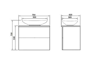 Тумба с раковиной Orange Otto Ot-75TuGLASS+G56 белый